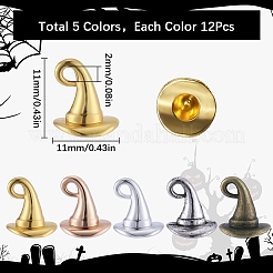60Pcs 5 Colors Tibetan Style Alloy Charms&nbsp;TIBEP-SC0002-99