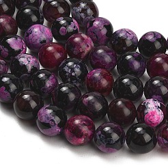 Natural Fire Crackle Agate(Dyed & Heated) Beads Strands&nbsp;G-K425-A06-14mm
