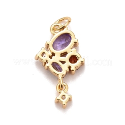 Brass Colorful Cubic Zirconia Pendants&nbsp;KK-M229-55G
