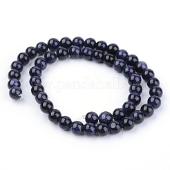 Synthetic Blue Goldstone Beads Strands&nbsp;G-Q462-10mm-28