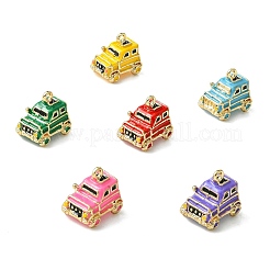 6Pcs 6 Colors Zinc Alloy Enamel Pendants&nbsp;ENAM-CJ0007-33