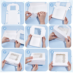Rectangle Paper Biscuit Boxes with Clear Window&nbsp;CON-WH0107-03