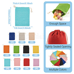11Pcs 11 Colors Rectangle Cloth Packing Pouches&nbsp;ABAG-TA0001-87C