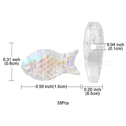 35Pcs Transparent Spray Painted Glass Beads&nbsp;GLAA-YW0001-69A