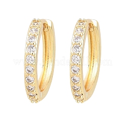 Brass Cubic Zirconia Hoop Earrings&nbsp;EJEW-A156-13B-G