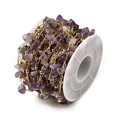 Handmade Natural Amethyst Chip Beaded Chains&nbsp;CHC-F020-09G-10