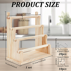 1 Set Multi-layer Wooden Jewelry Display Riser Stands for Stickers&nbsp;ODIS-NB0001-73