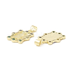 Rack Plating Brass Micro Pave Cubic Zirconia Pendants&nbsp;LS-KK-E278-07G