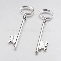 Tibetan Style Alloy Skeleton Key Large Pendants&nbsp;TIBEP-S105-AS-NR