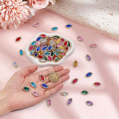100Pcs 10 Colors Horse Eye Sew on Rhinestone&nbsp;DIY-MA0006-92