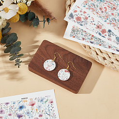 5Pcs 5 Styles Flower Pattern Ceramics Clay Water Transfer Paper&nbsp;STIC-UN0001-02
