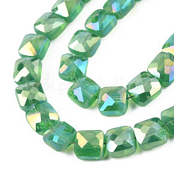 Electroplate Opaque Solid Color Glass Beads Strands&nbsp;EGLA-N002-43-04