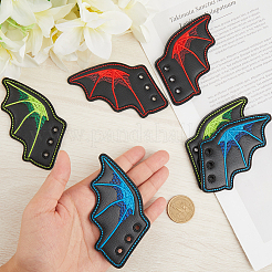 3 Pairs 3 Colors Halloween Imitation Leather Shoe Buckle for DIY Shoe Accessory&nbsp;AJEW-GF0011-81
