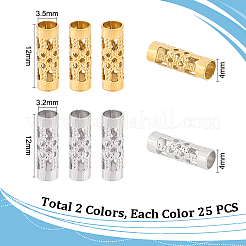50Pcs 2 Style 304 Stainless Steel Tube Beads&nbsp;STAS-UN0049-27
