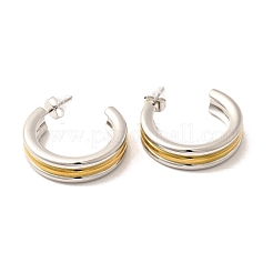 304 Stainless Steel Two Tone Stud Earrings&nbsp;EJEW-F355-05GP-06