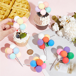 6Pcs 2 Colors Foam Cake Insert Card Decoration&nbsp;AJEW-SC0002-74