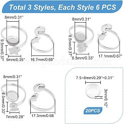DIY Flat Round Blank Dome Cuff Ring Making Kit&nbsp;STAS-UN0039-46