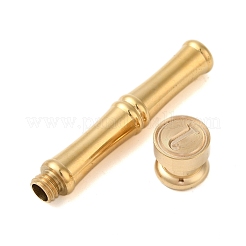 Golden Tone Brass Wax Seal Stamp Head with Bamboo Stick Shaped Handle&nbsp;LS-STAM-K001-05G-J