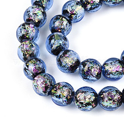 Handmade Foil Glass Beads Strands&nbsp;FOIL-N029-05B