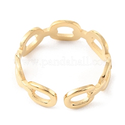 304 Stainless Steel Hollow Oval Open Cuff Rings&nbsp;RJEW-D002-16G
