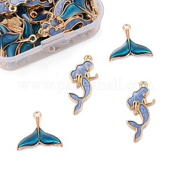 50Pcs 2 Style Alloy Enamel Pendants&nbsp;ENAM-LS0001-10LG