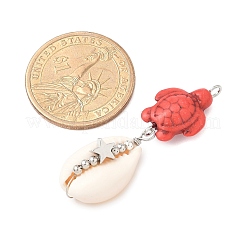 Natural Mixed Cowrie Shell Pendants&nbsp;PALLOY-JF03861