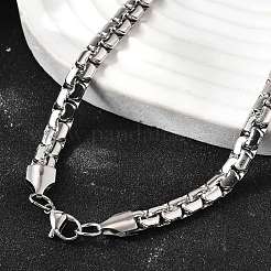 201 Stainless Steel Box Chain Necklaces for Men&nbsp;STAS-V011-01B-P-1