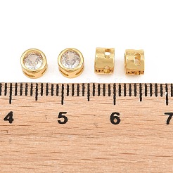 Brass Micro Pave Clear Cubic Zirconia Beads&nbsp;KK-Z162-02G