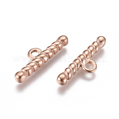 Ion Plating(IP) 304 Stainless Steel Toggle Clasps Parts&nbsp;LS-STAS-F241-07-RG
