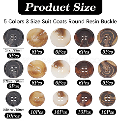 110Pcs 15 Styles Resin Button&nbsp;BUTT-CY0001-41
