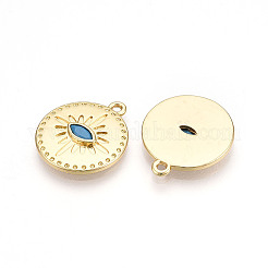 Brass Pave Cubic Zirconia Pendants&nbsp;KK-T074-58G