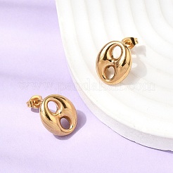304 Stainless Steel Oval Pendant Necklaces & Bracelets & Stud Earrings Sets&nbsp;SJEW-P008-02G
