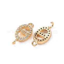 Brass Micro Pave Clear Cubic Zirconia Links&nbsp;KK-T082-10G