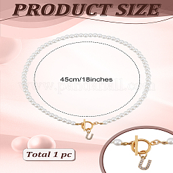1Pc Brass Clear Cubic Zirconia Letter Pendant Necklaces&nbsp;NJEW-LP0001-32U