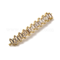Brass Pave Clear Cubic Zirconia Stick Connector Charms&nbsp;KK-I360-026G