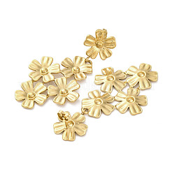 304 Stainless Steel Flower Theme Stud Earrings For Women&nbsp;EJEW-B110-04G-04