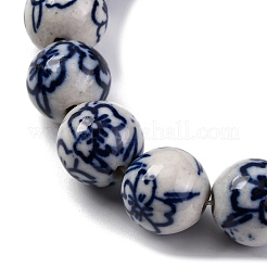 Handmade Blue and White Porcelain Beads Strands&nbsp;PORC-I027-01D