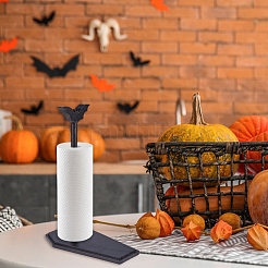 Halloween Wood Bat Paper Towel Holder&nbsp;FIND-WH0199-40