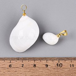 Brass & Natural Spiral Shell Pendants&nbsp;SHEL-Q029-12KCG