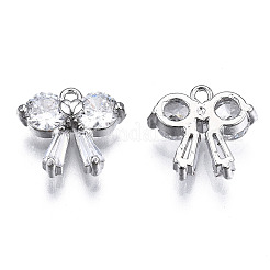Brass Inlaid Clear Cubic Zirconia Charms&nbsp;LS-ZIRC-S069-018P