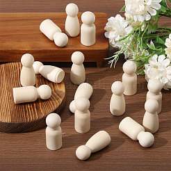 20Pcs 2 Styles Unfiished Wood Peg Dolls&nbsp;DJEW-BC0001-30