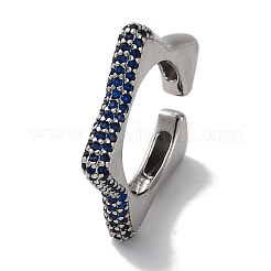 Rack Plating Star Brass Cubic Zirconia Open Cuff Rings for Women&nbsp;RJEW-S242-02P-A