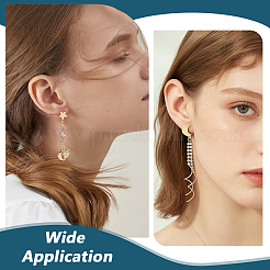 60Pcs 2 Styles Star & Moon 304 Stainless Steel Stud Earring Findings&nbsp;EJEW-PH0001-62