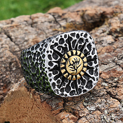 Textured 304 Stainless Steel Finger Rings&nbsp;FS-WG3E048-04