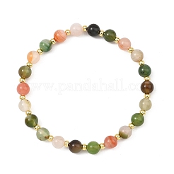 Natural Agate & Brass Beaded Bracelets for Women&nbsp;BJEW-JB13968