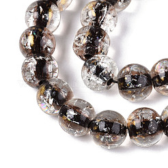 Crackle Transparent Glass Beads Strands&nbsp;X1-GLAA-N030-8mm-01B