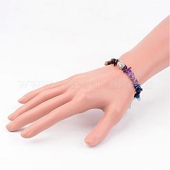 Chakra Natural Gemstone Beaded Stretch Bracelets&nbsp;BJEW-JB02324-01
