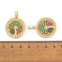 Brass Micro Pave Cubic Zirconia Pendants&nbsp;KK-E108-19G