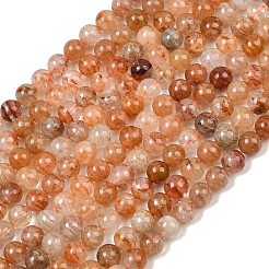 Natural Thousand Layer Phantom Quartz/Layered Lodolite Quartz Beads Strands&nbsp;GG-CBAEB04-A01-6mm-A