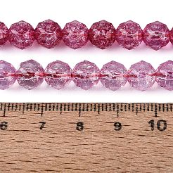 Crackle Transparent Glass Beads Strands&nbsp;GLAA-Q108-02A-11